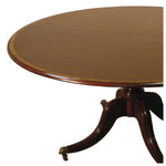 Round Pedestal Table in Brass Casters