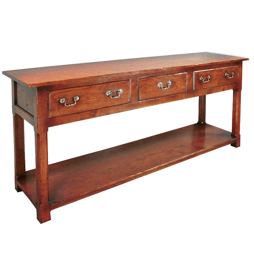 Server Table with Chamfered Legs and Potboard Shelf