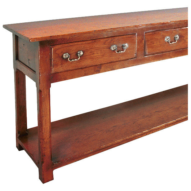 Server Table Side Server Table with Chamfered Legs and Potboard Shelf – English Traditions