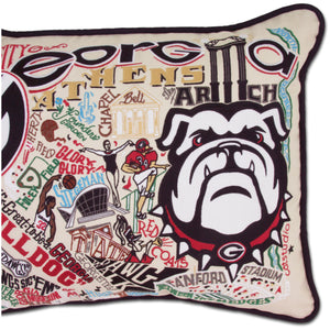 University of Georgia Collegiate Embroidered Pillow