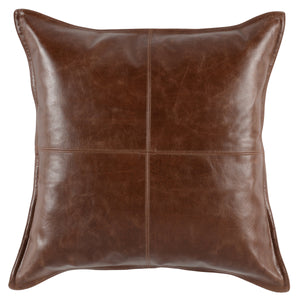 Leather Kona Brown 22" Pillow, Set of 2