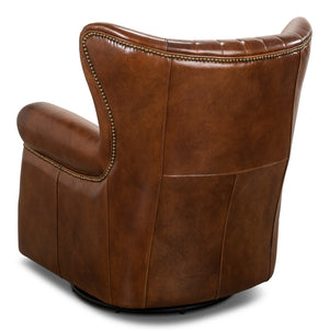Bugatti Leather Swivel Chair