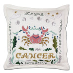 Cancer Astrology Hand-Embroidered Pillow