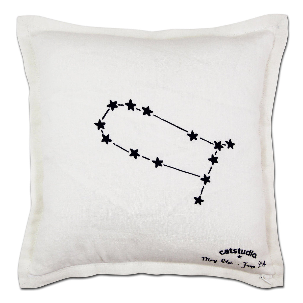 Gemini Astrology Hand-Embroidered Pillow – English Traditions