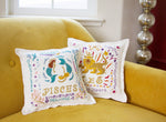 Leo Astrology Hand-Embroidered Pillow