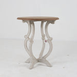 Olivet Side Table with Distressed White Base