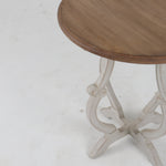 Olivet Side Table with Distressed White Base