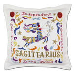 Sagittarius Astrology Hand-Embroidered Pillow
